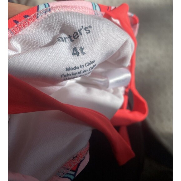 Carter's Toddler Girls One Piece Swimsuit Pink Watermelon Ruffle Size 4T - Picture 3 of 3
